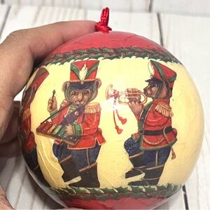 Vintage Decoupage Band Musical Victorian Bears Christmas Ornament